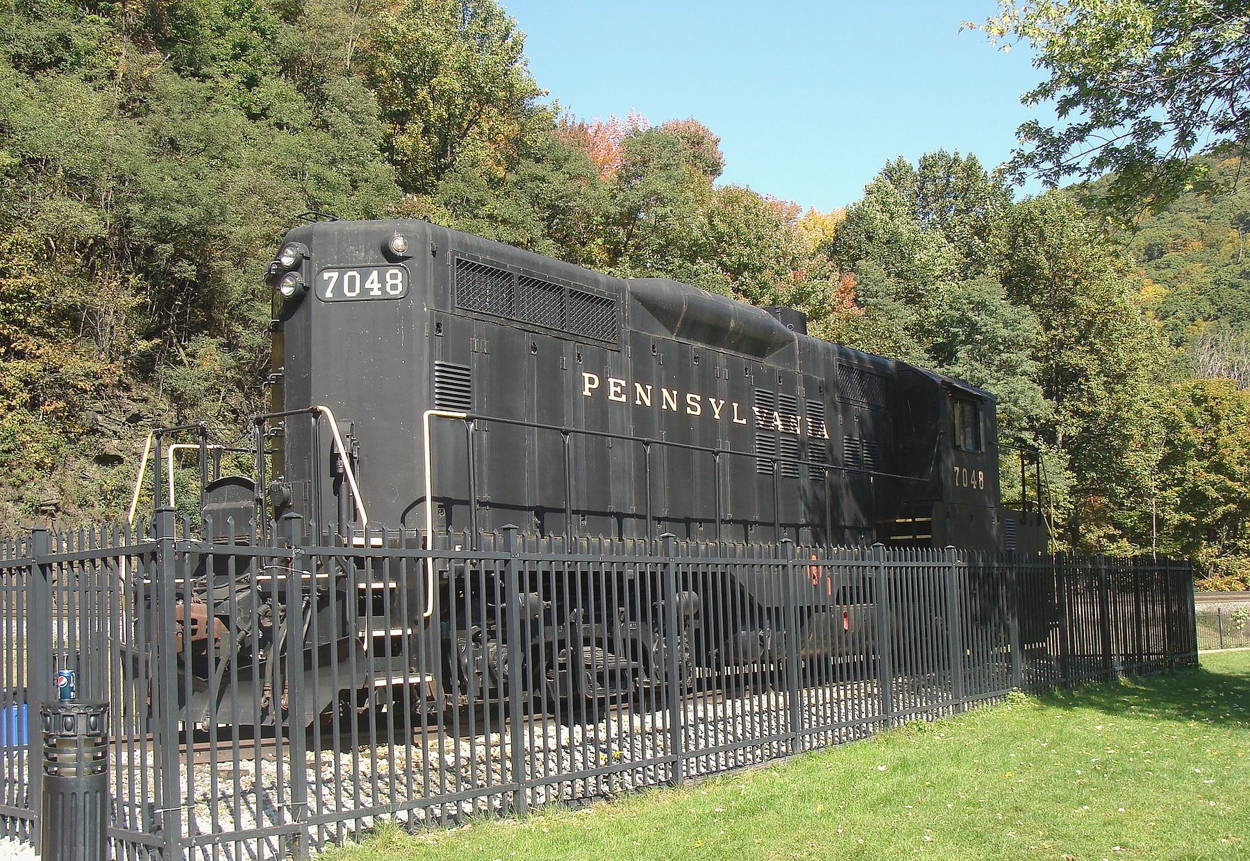 Display locomotive at the Horseshoe Curve overlook